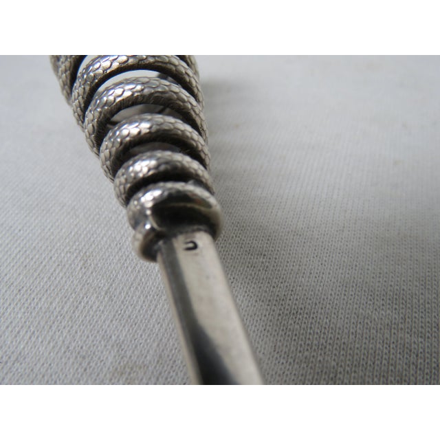 Vintage Art Deco Silver Plated Snake Letter Opener For Sale - Image 4 of 8