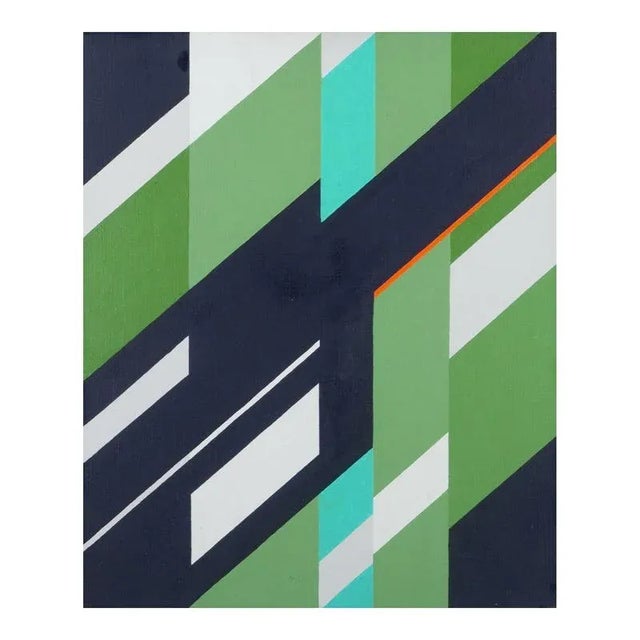 Wilhelm Lindvall, Geometric Composition, 1970s, Oil on Canvas For Sale - Image 8 of 8