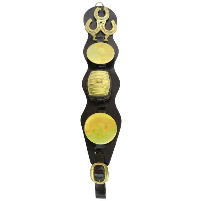 Handsome leather horse tack strap with four decorative brasses -- perfect for bookcase or wall display. Consisting of...