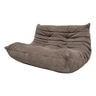 Vintage Alcantara Togo 2-Seater Sofa by Michel Ducaroy for Ligne Roset, 1990s For Sale