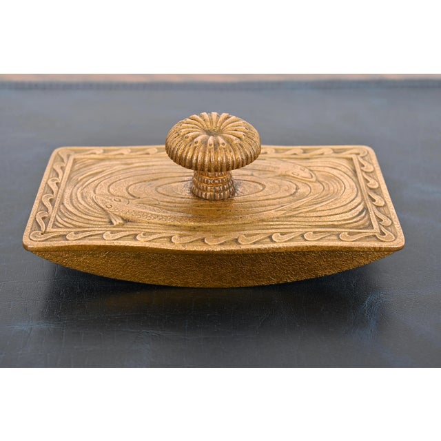 An exceptional Arts & Crafts or Art Deco period gilt bronze rocker ink blotter in the very rare Nautical pattern By...