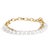 Draped in the luminous warmth of 18K yellow gold vermeil, this sterling silver bracelet is a masterpiece of elegance and...