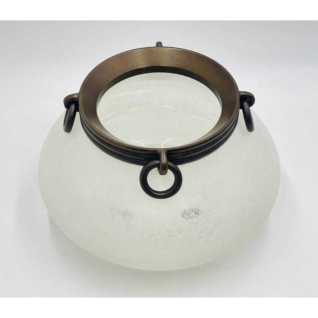 Exceptional and rare Murano glass center bowl designed and manufactured in Italy by Archimede Seguso, a leading figure...