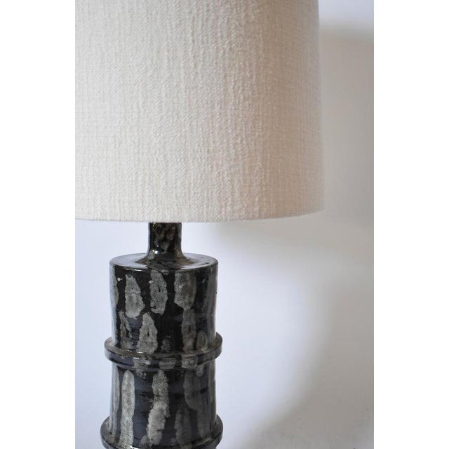 Grey and Black Ceramic Table Lamp by Barracuda Interiors For Sale - Image 5 of 6
