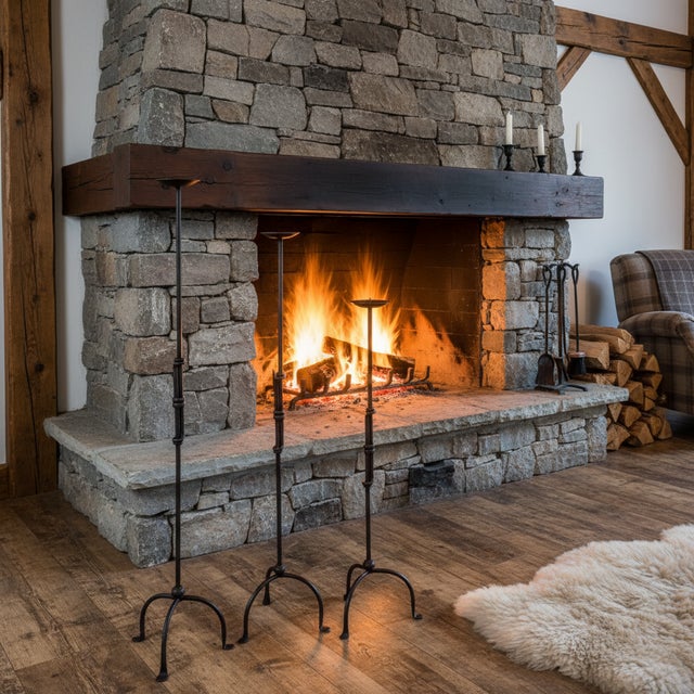 The Iron Bamboo Estate Trio: Tall Floor Candelabra Set ️ Bring the timeless appeal of “Faux Bamboo” design into your home...