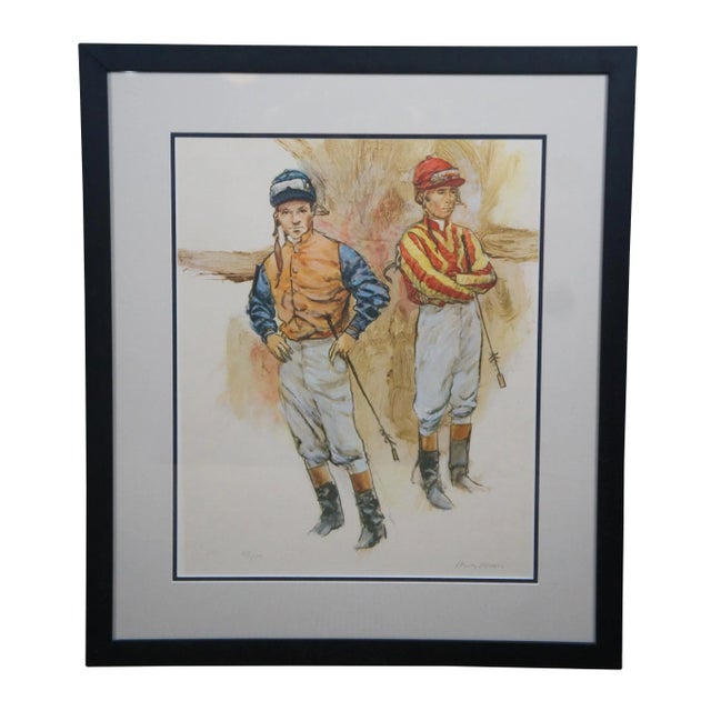 American Set of 2 Vintage Henry Koehler Signed Offset Lithographs of Equestrian Jockey Horse Racing For Sale - Image 3 of 13