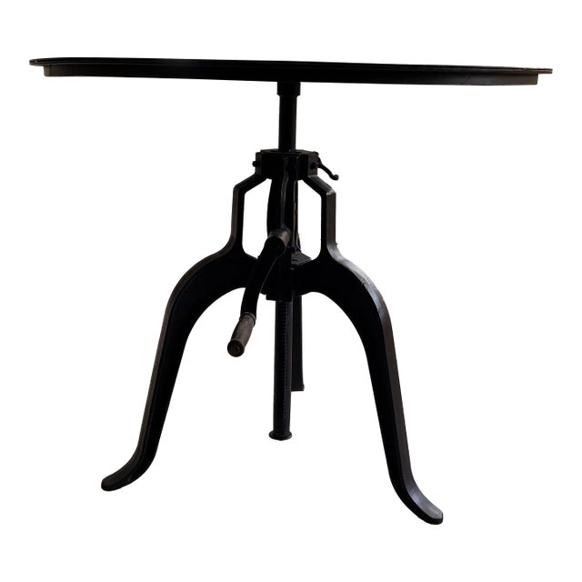 Jamie Young Black Iron Dining Table With Adjustable Height For Sale