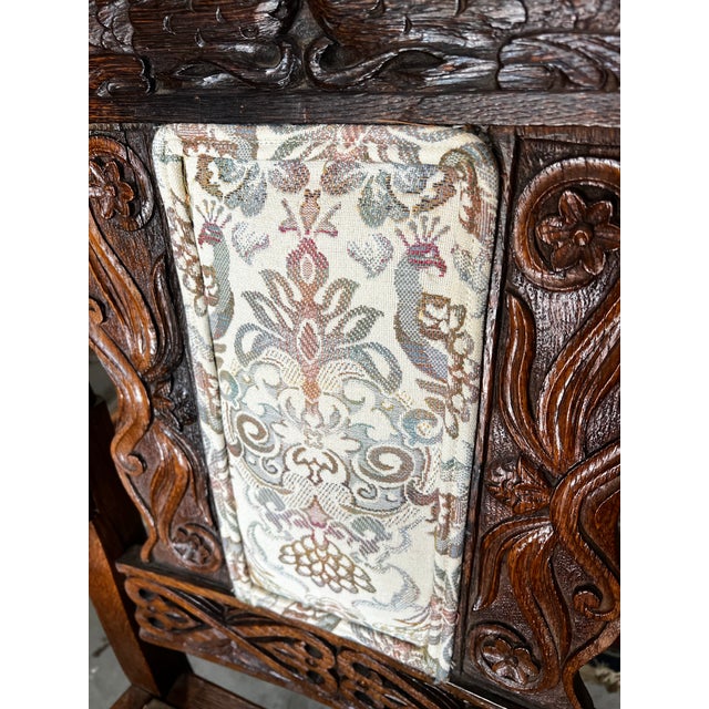 1970s English Style Carved Wooden Barley Twist Accent Chair For Sale In Atlanta - Image 6 of 10