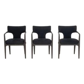 Restoration Hardware Black Dining Chairs, 6 For Sale