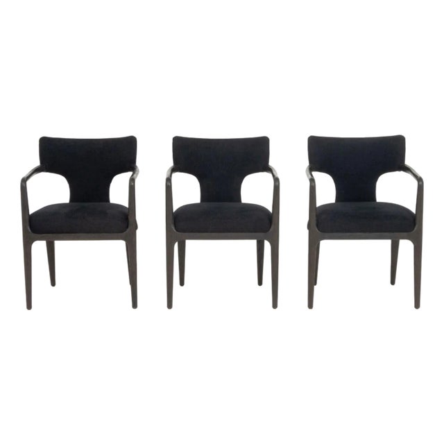 Restoration Hardware Black Dining Chairs, 6 For Sale