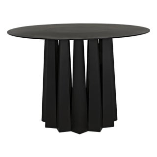 Column Dining Table, Black Iron For Sale