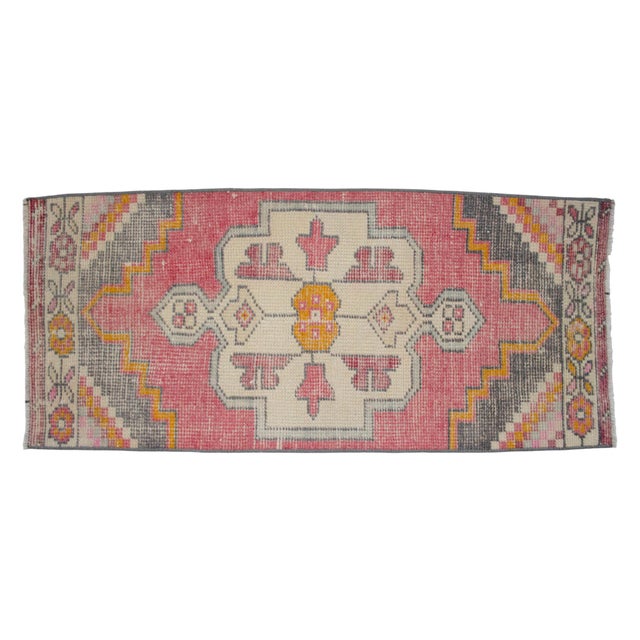 Hand Knotted Door Mat, Entryway Rug, Bath Mat, Kitchen Decor, Small Rug, Turkish Rug - 1′7″ × 3′6″ For Sale - Image 6 of 13