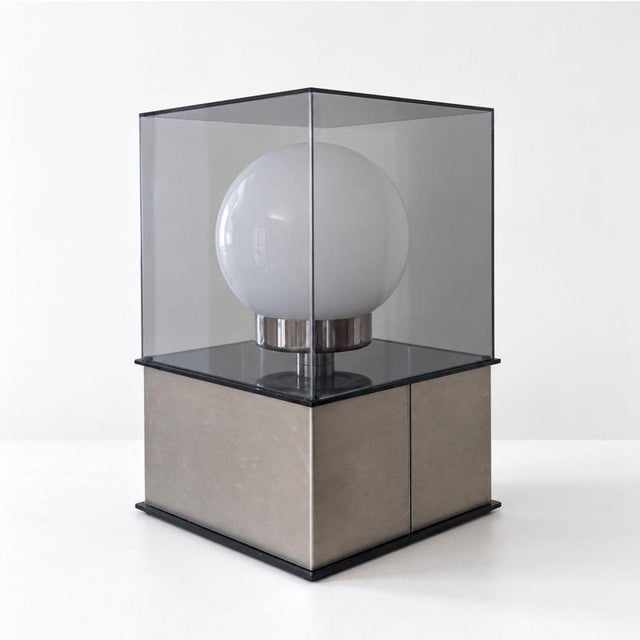 Space Age Lamp in Acrylic Glass, Metal and Opaline Glass, 1970s For Sale - Image 6 of 9