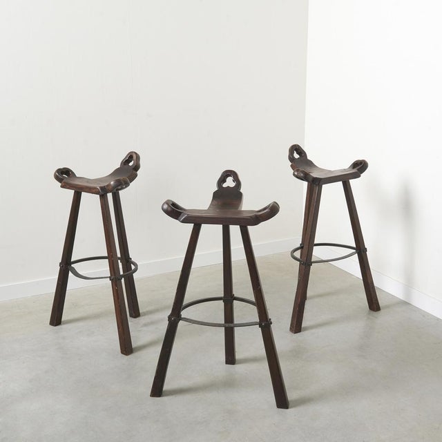Mid-Century Brutalist Spanish Bar with Marbella Bar Stools, 1960s, Set of 5 For Sale - Image 6 of 18
