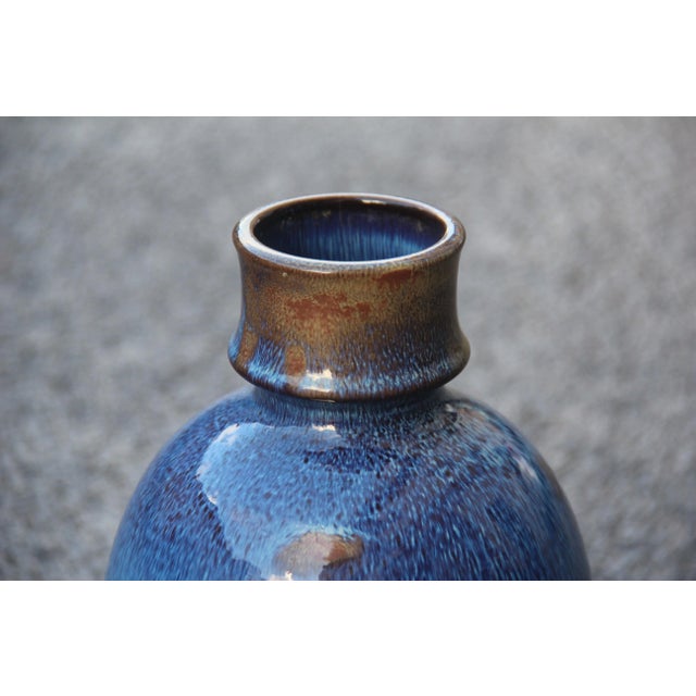 Round Blue Ceramic Vase from Ernestine, 1960s For Sale - Image 10 of 11