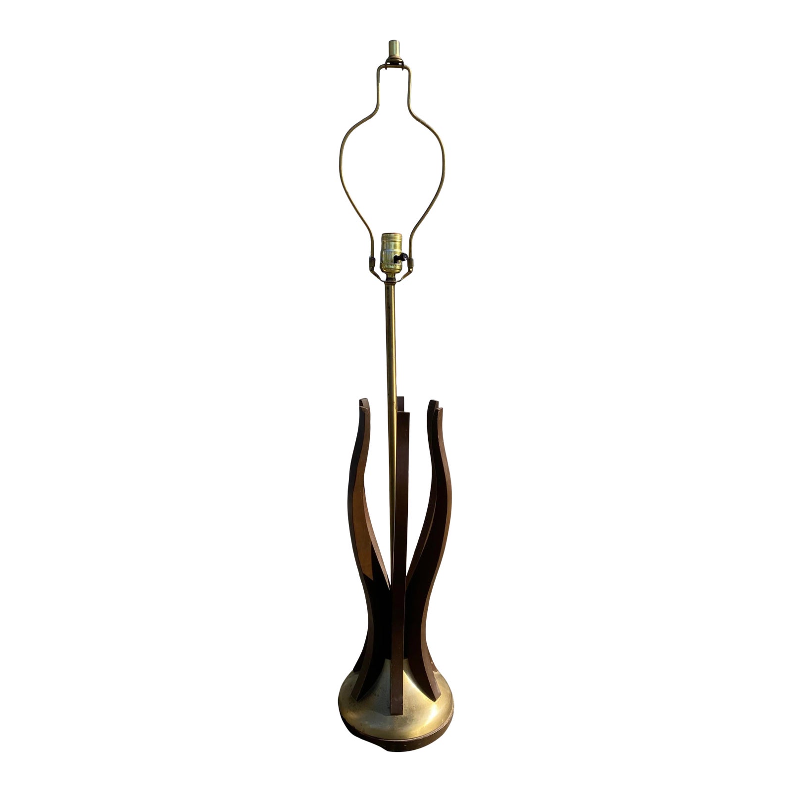 Mid Century Modern Sculptural Wood Table Lamp | Chairish