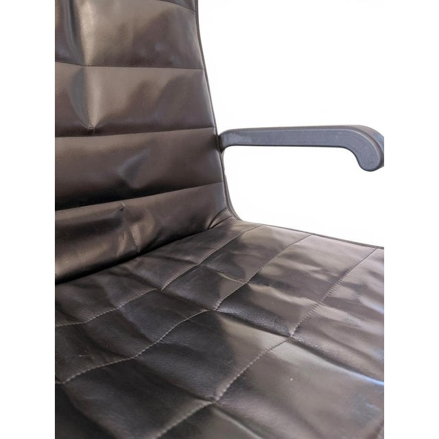 Animal Skin Vintage Black Leather Sapper Office Chair by Richard Sapper for Knoll, 1980s For Sale - Image 7 of 13