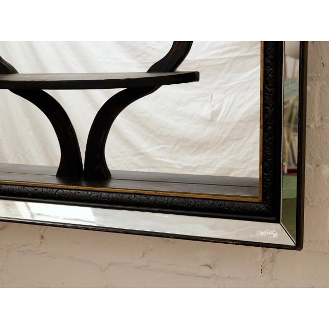 Vintage Black Mirror With Sculptural Display Shelves For Sale In Los Angeles - Image 6 of 6