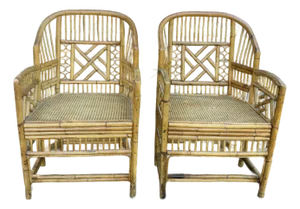 Pair of Vintage Brighton Pavilion Bamboo & Cane Chairs
