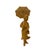 Tan Light Tan Wood Crafted Lady Holding Umbrella Art Figure For Sale - Image 8 of 9
