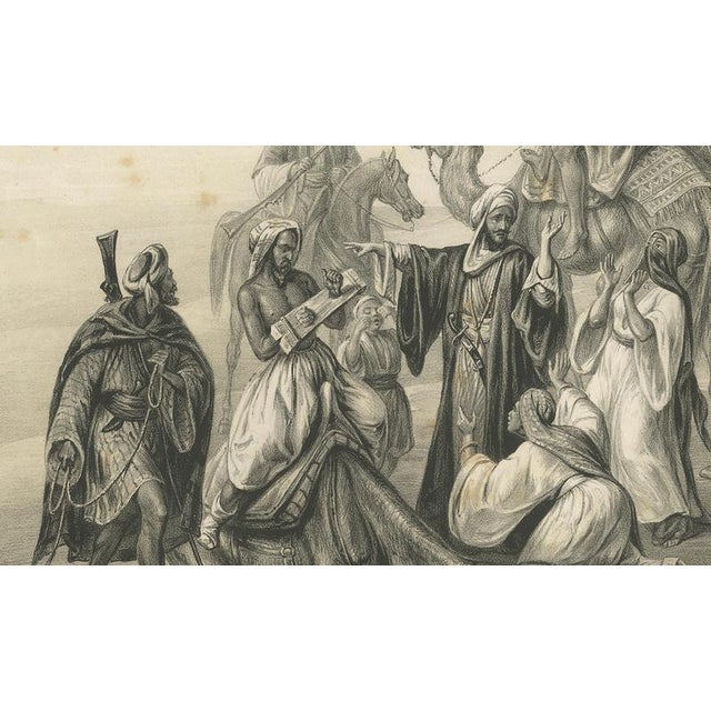 Paper Arabian Execution Procession in Desert, 1846, Paper For Sale - Image 7 of 9