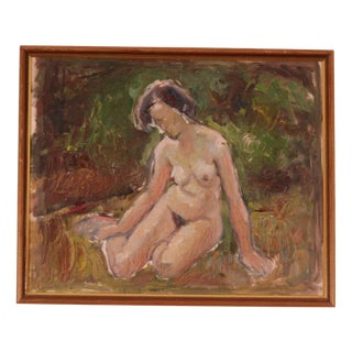 Wesström, Sitting Model, 1960s, Oil on Panel, Framed For Sale