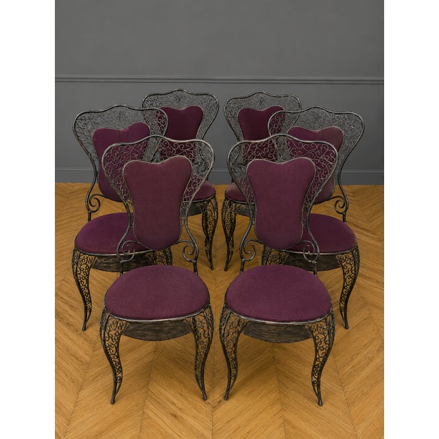 1980s Vintage Wrought Iron Chairs, 1980s, Set of 6 For Sale - Image 5 of 5
