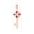 1.02ct Heirloom Ruby Flower Key Pendant With Diamond in 14k Yellow Gold For Sale - Image 9 of 13