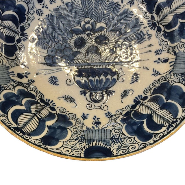 18th Century Delft “Peacock” Plate, Circa 1750’s For Sale - Image 5 of 6