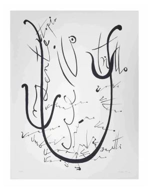 Rafael Alberti, Letter U, Lithograph, 1972