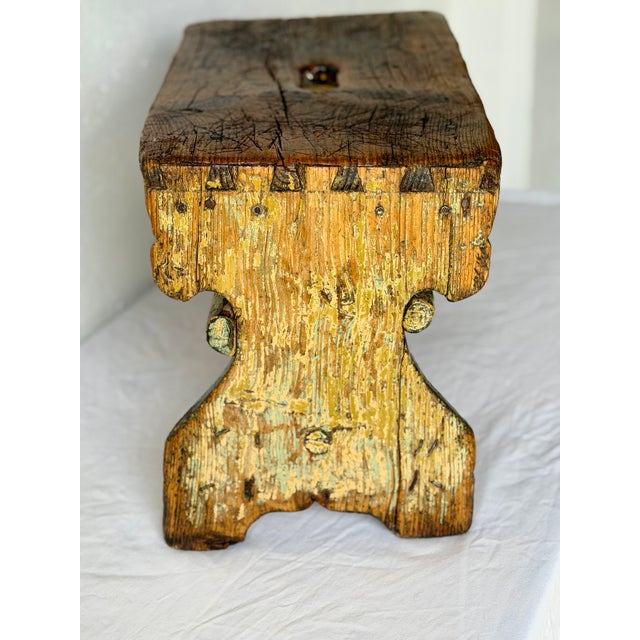 Antique Rustic Wooden Bench, 1890s For Sale - Image 6 of 16
