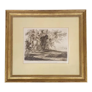 Framed Etching R. Earlom Fecit ~ John Boydell Print ~ Claude Le Lorrain ~ Duke of Devonshire, 18th Century