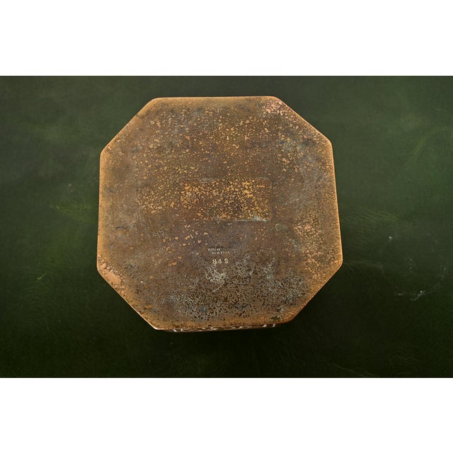 Tiffany Studios New York Zodiac Bronze Doré Inkwell For Sale - Image 9 of 12