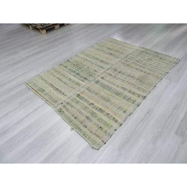1960s Vintage Modern Turkish Rag Rug - 4′7″ × 6′2″ For Sale - Image 5 of 6