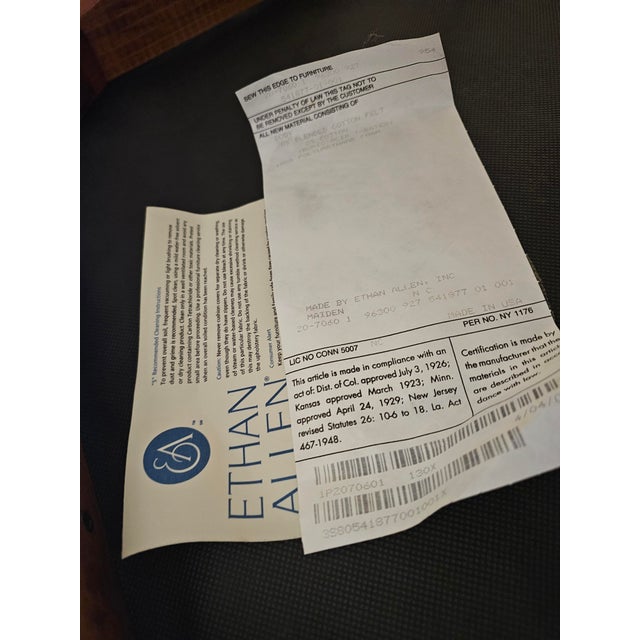 Ethan Allen Legacy Collection French Country Upholstered Arm Chairs For Sale - Image 15 of 15