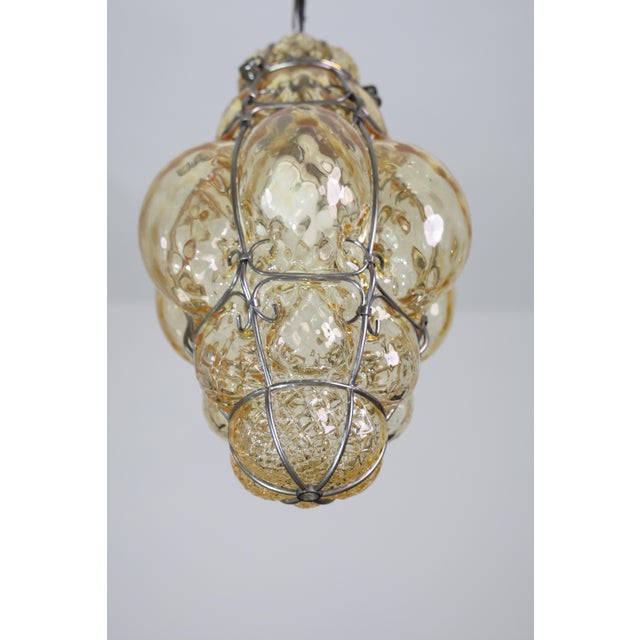 Seguso 1970s Orange Colour Venetian Lantern Attributed to Seguso Murano Glass For Sale - Image 4 of 15