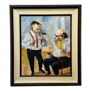 Matthew Tipton Satirical Illustration Painting Depicting the Controversial 1925 Slopes Trial For Sale