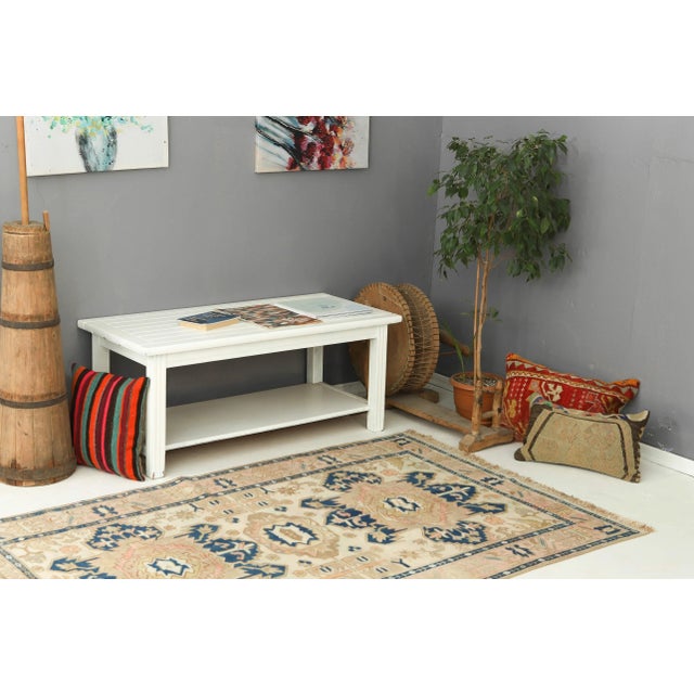 Mid 20th Century Washed Out Vintage Caucasian Rug For Sale In Los Angeles - Image 6 of 7