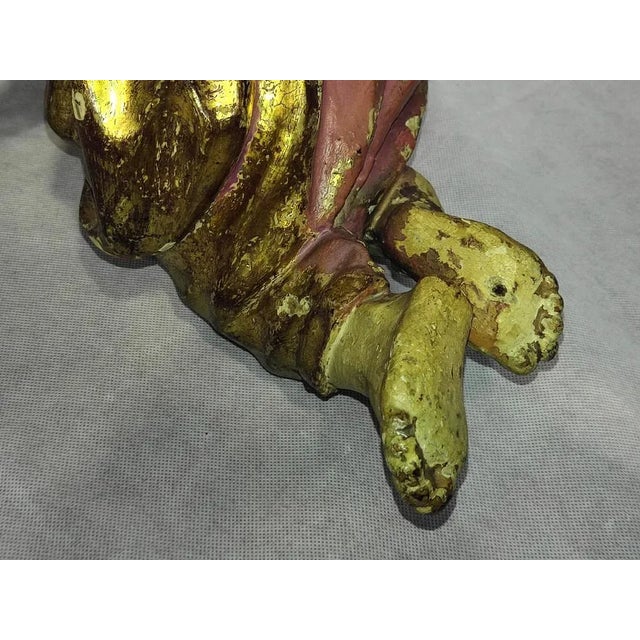 Baroque Altar Angel in Limewood, 1800s For Sale - Image 5 of 10