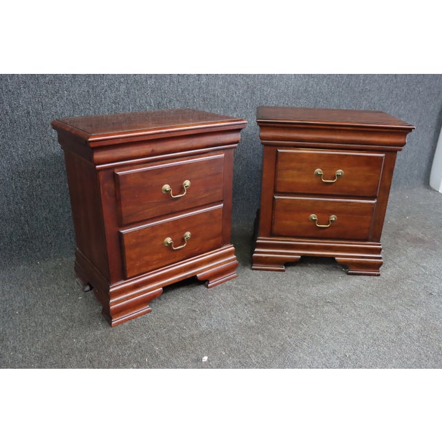 Chippendale Style Heirloom Traditions Mahogany Nightstands - a Pair For Sale - Image 9 of 9