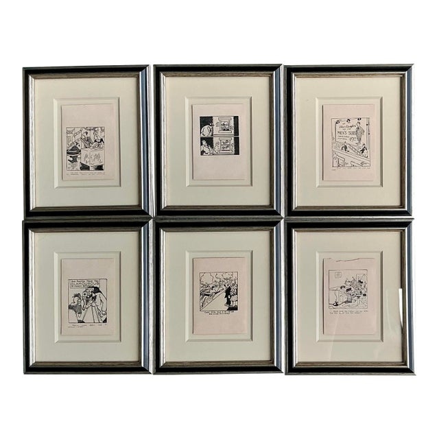 Vintage Framed Comic Book Prints - Set of 6 For Sale