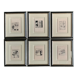 Vintage Framed Comic Book Prints - Set of 6