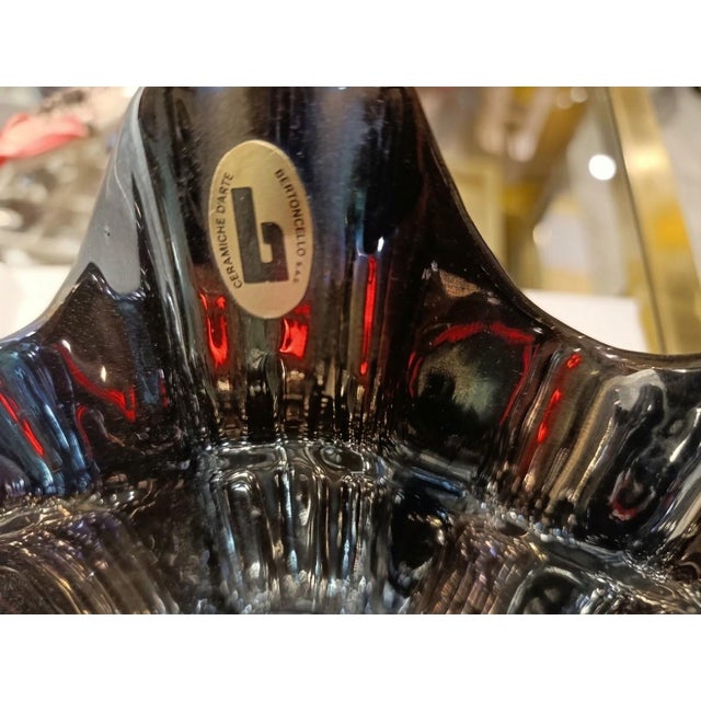 Mid-Century Modern Mid-Century Modern Italian Metallic Luster Shell Bowl by Bertoncello Ceramiche, 1970s For Sale - Image 3 of 4