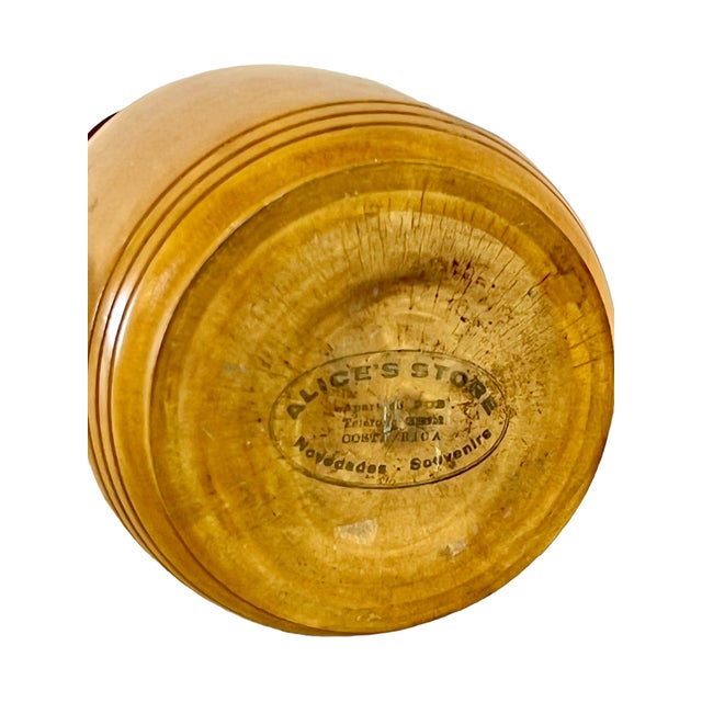 Vintage Treen Costa Rican Bottle With Stopper For Sale - Image 9 of 9