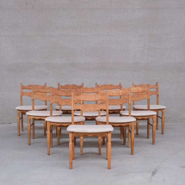 Mid-Century Danish Oak Dining Chairs attributed to Henning Kjaernulf, 1960s, Set of 8 For Sale - Image 14 of 14