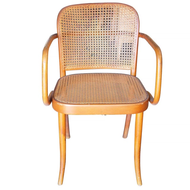 Art Nouveau 1920s Josef Hoffmann for Stendig Bentwood Cane Dining Chairs, Set of Six For Sale - Image 3 of 11