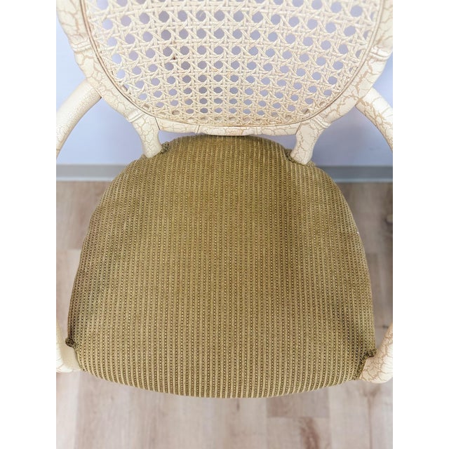 Beige Pair of Vintage Fairfield Cane Back Chairs French Provincial Regency Accent For Sale - Image 8 of 12
