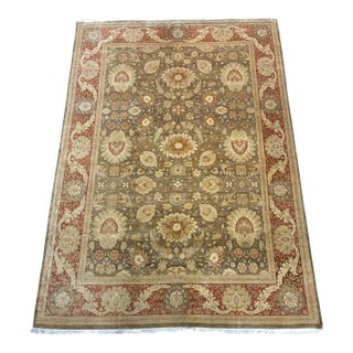 Large Hand-Knotted Oushak-Style Floral Area Rug For Sale