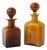 Vintage Portuguese Opaline Glass Bottles, 1960s, Set of 2 For Sale