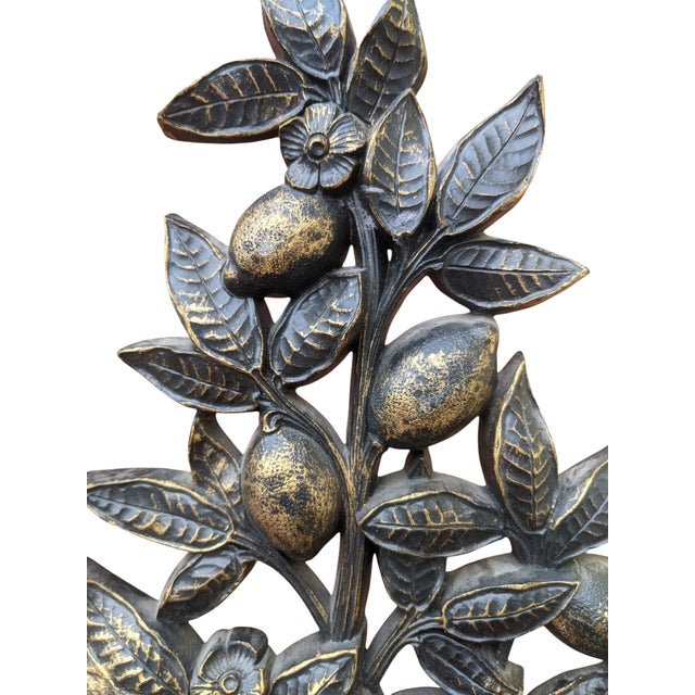 Vintage Citrus Lemon Tree Topiary Sculptural Wall Art- A Pair For Sale - Image 10 of 14